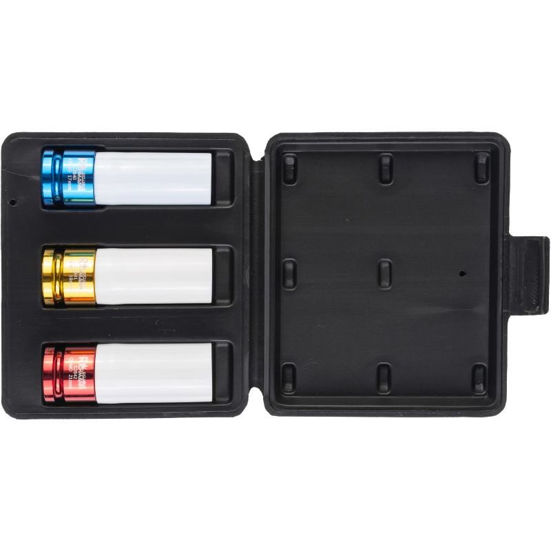 Set di chiavi a bussola estese da 1/2" per avvitatore a impulsi, 3 pezzi.