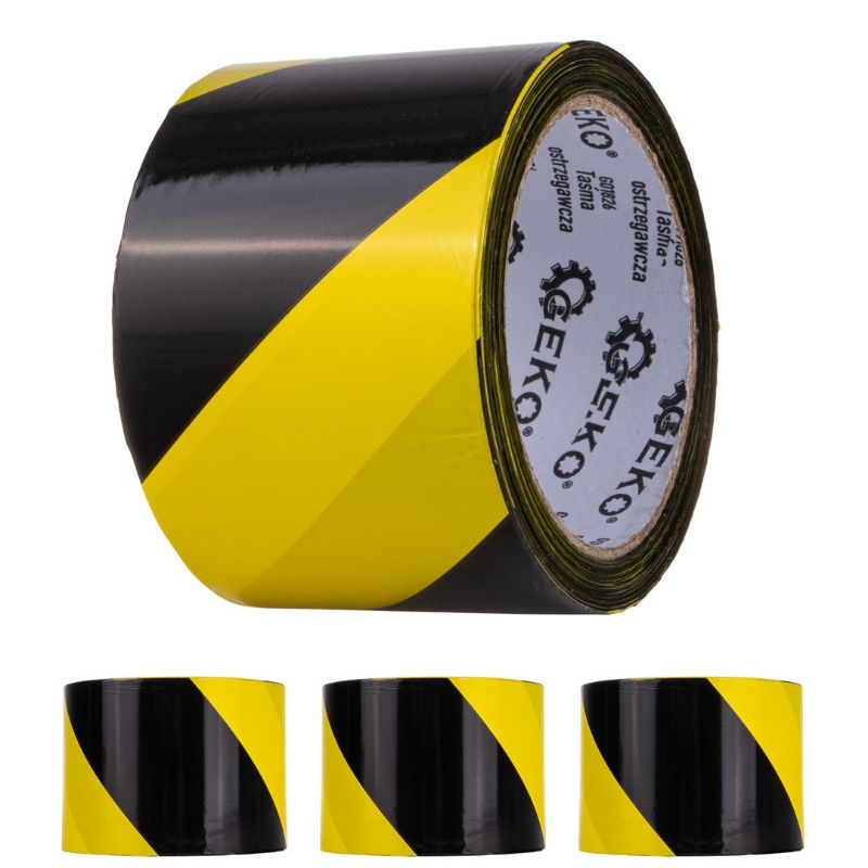 Nastro segnaletico giallo-nero 100 m x 70 mm