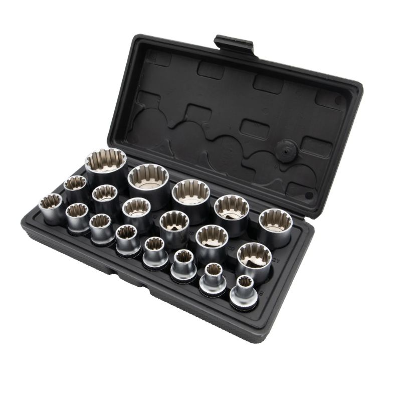 Set di chiavi a bussola a dodici punte, 1/2”, corte