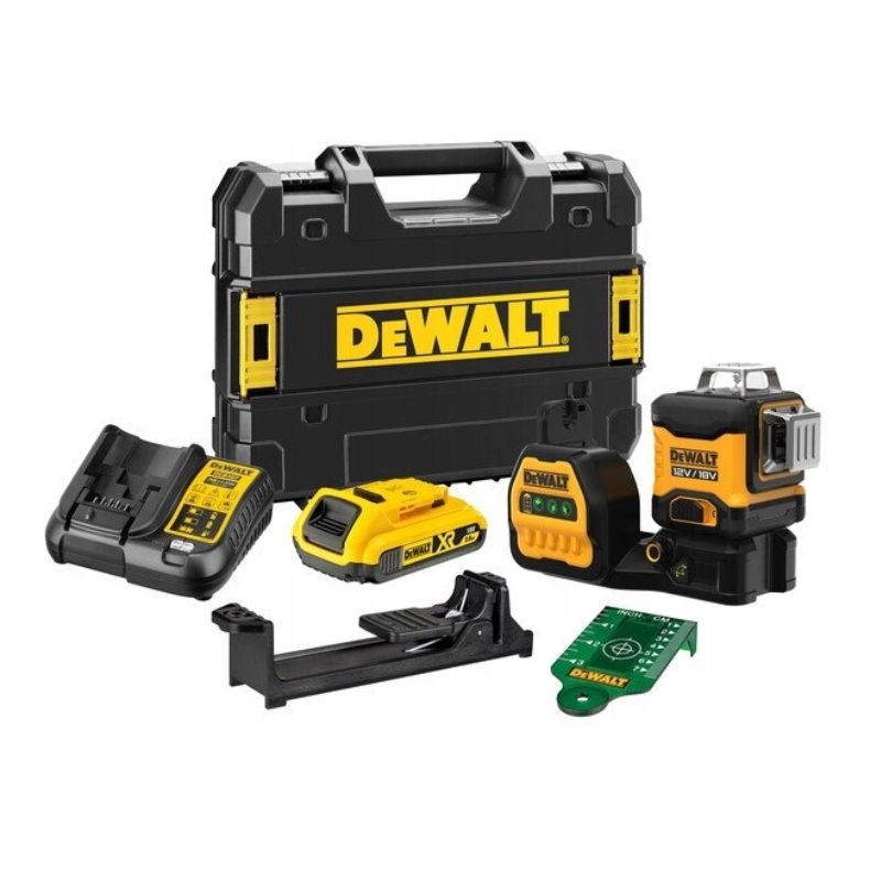 Laser autolivellante a 3 raggi Dewalt DCE089D1G a 360°, 10,8 V