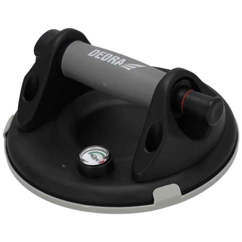 Supporto per ventosa con manometro, 200 mm, 120 kg