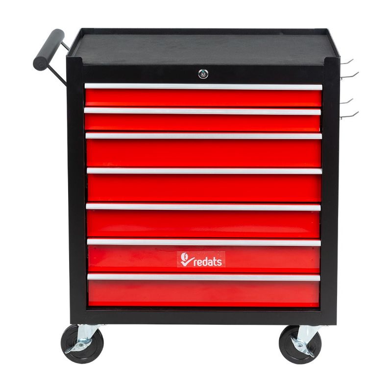 Carrello portautensili vuoto, 7 cassetti, nero