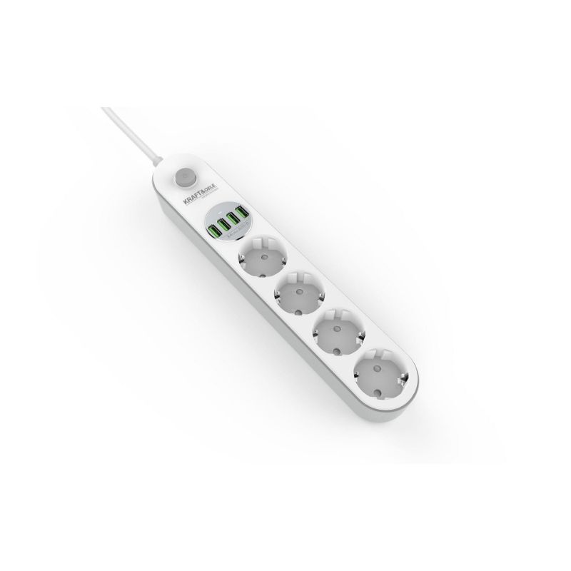 Cavo di prolunga con 4 prese e 4 porte USB