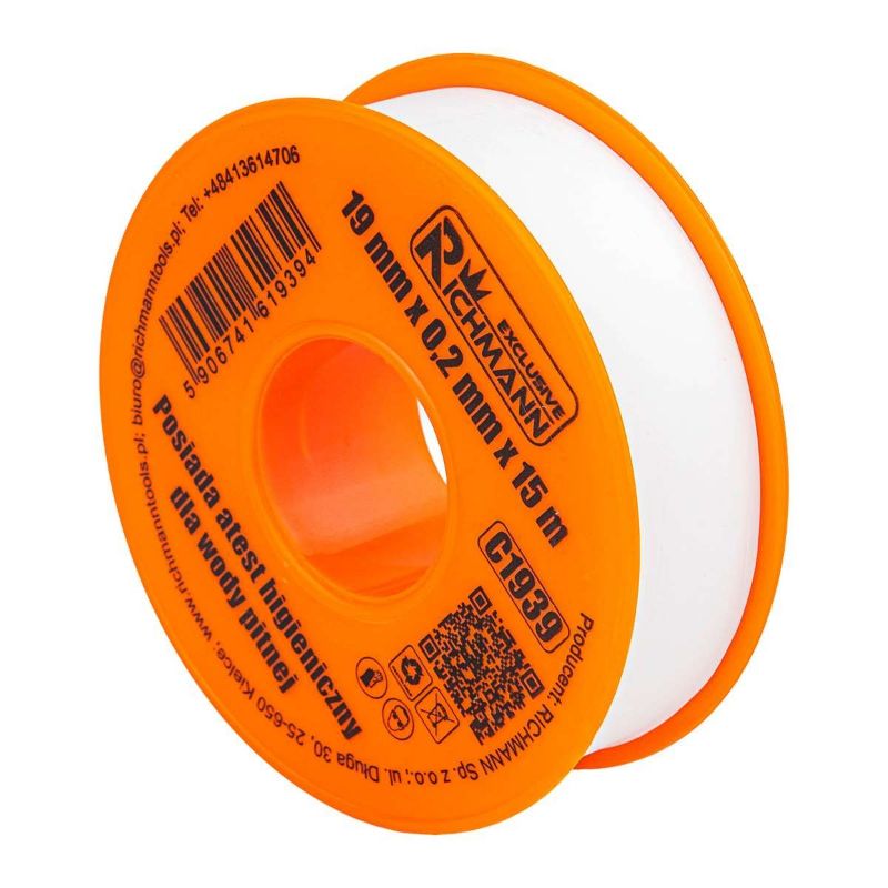 Nastro in teflon 19 mm x 0,2 mm x 15 m