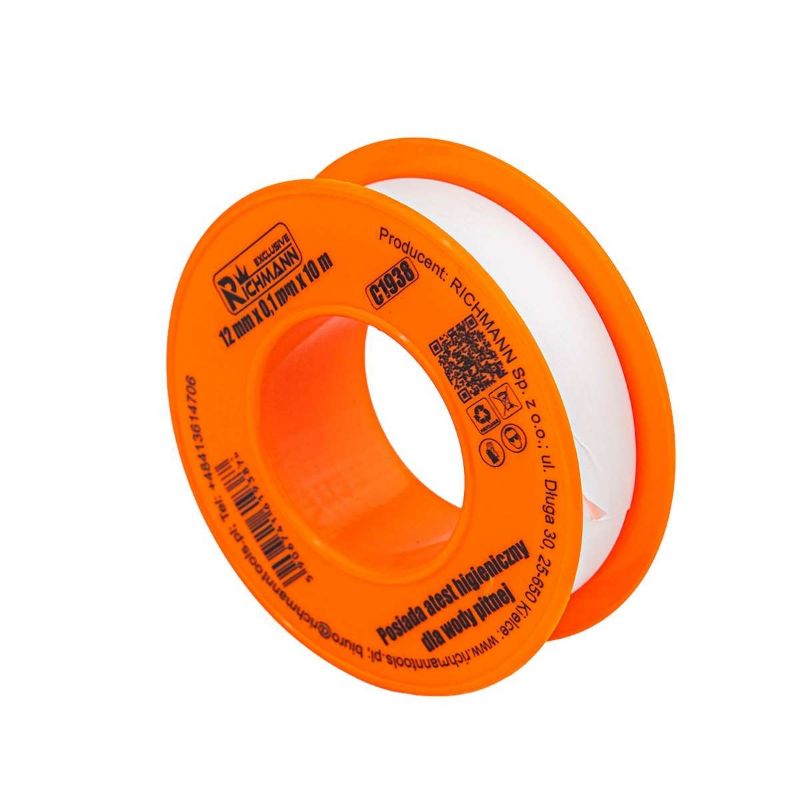 Nastro in teflon 12 mm x 0,1 mm x 10 m