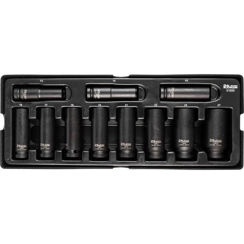 Set di chiavi a bussola a impatto estese da 1/2" 13-27