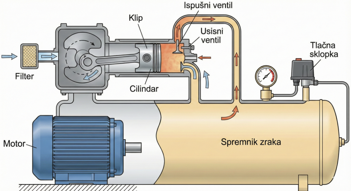 00054215 kako radi kompresor