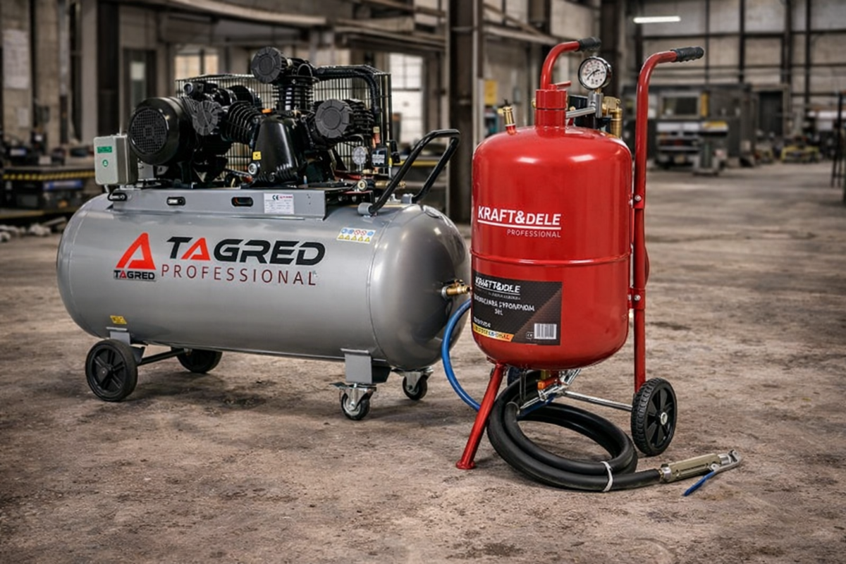 Kombinacija pjeskarnika i kompresora Kombinacija pjeskarnika i kompresora