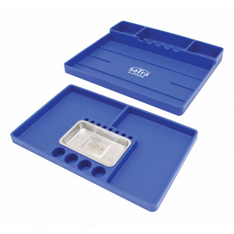 Set di 2 vassoi portautensili flessibili antiscivolo in silicone