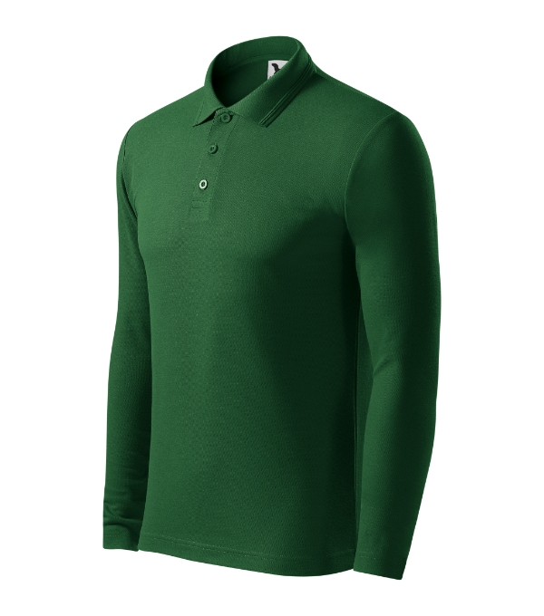 Pique Polo LS polo majica muška tamno zelena 3XL